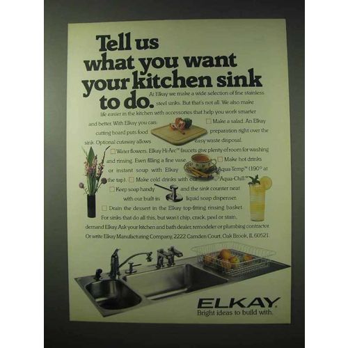 1984 Elkay Sink Ad - Tell Us What You Want To Do
