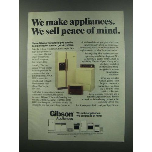 1984 Gibson Appliances Ad - We Sell Peace of Mind