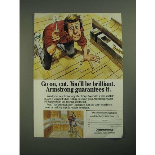 1987 Armstrong Trim and Fit Kit Flooring Ad - Go On, Cut