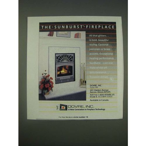 1989 Dovre Sunburst Fireplace Ad - The sunburst fireplace