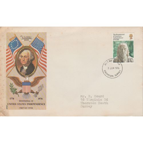 GB 1976 American Independence Bicentenary picture FDC Croydon pm see others