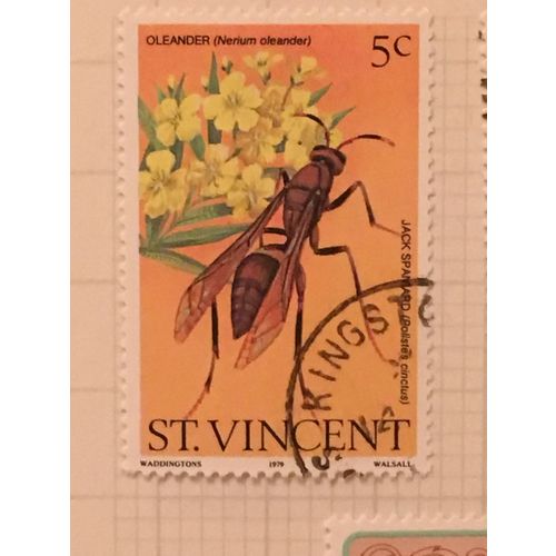 St Vincent 1979 Flowers Insects 5c Social Wasp Oleander Used SG 628 Sc 593 stamp