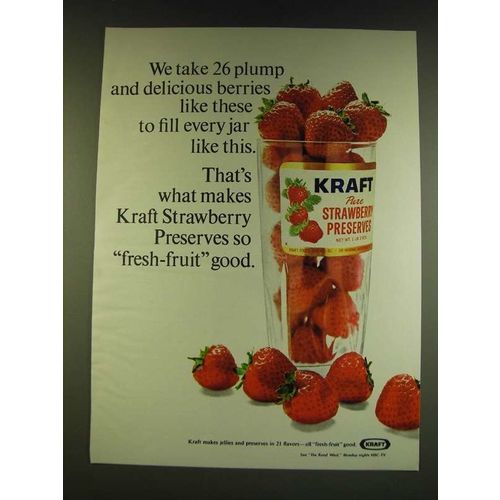 1966 Kraft Strawberry Preserves Ad - We take 26 plump and delicious berries