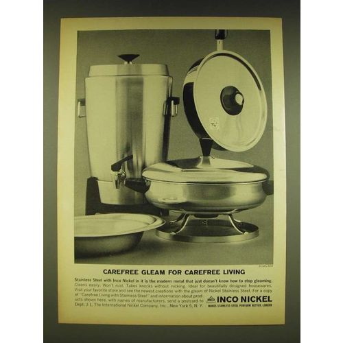 1962 Inco Nickel Ad - Carefree gleam for carefree living