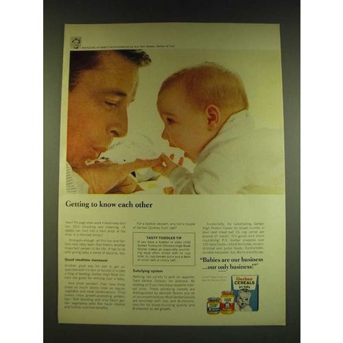 1966 Gerber Baby Food Ad - Getting to know each other