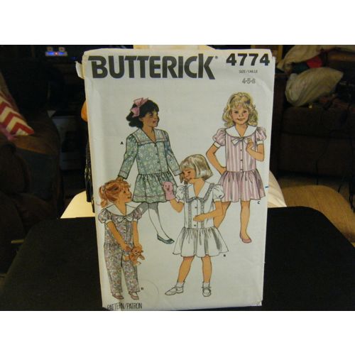 Butterick 4774 Girl's Dress & Jumpsuit Pattern - Size 4/5/6
