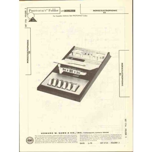 MORSE ELECTROPHONIC model 85 cassette deck Sams Photofact manual