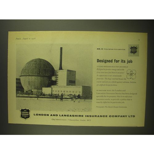 1958 London and Lancashire Insurance Ad - Designed for its job
