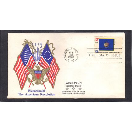 FDC Boerger Cachets 1662 13c Wisconsin (Cachet-U/A) CV00717