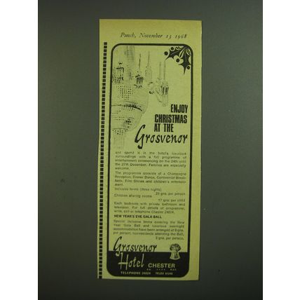 1968 Grosvenor Hotel Ad - Enjoy Christmas at the Grosvenor