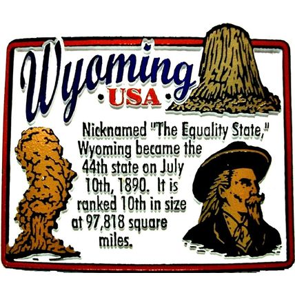 Wyoming The Equality State Outline Montage Fridge Magnet