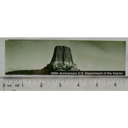 1999 bookmark - 150th anniversary US Dept. of Interior, Devils Tower, Wyoming