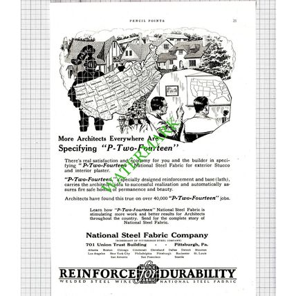 Fiske & Company Brick / National Steel Fabric Company Pittsburgh - 1926 Advert