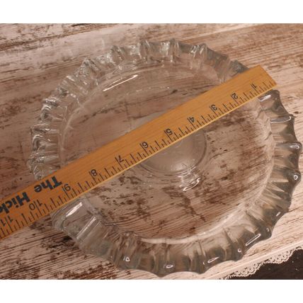 VTG Large Ashtray MCM USA Glass Etched Seal 10"Collectors Gift Political Symbol