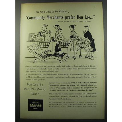1955 Don Lee Radio Ad - On the Pacific Coast, Community Merchants prefer