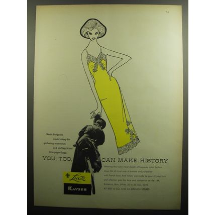 1957 Kayser Lingerie Ad - You, too, can make history