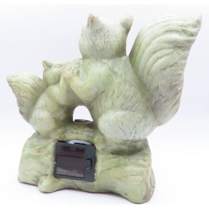 Mum & Baby Grey Squirrel Garden Ornament LED 18 CM Gift Christmas