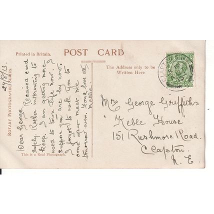 Antique GB Postcard 1913 - Thames Embankment & St. Paul's, London