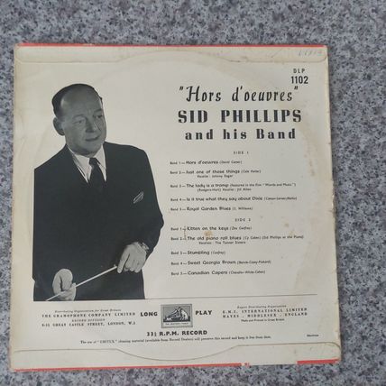 Sid Phillips And His Band – Hors D'Oeuvres (DLP1102) (10" LP)