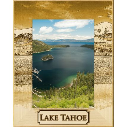 Lake Tahoe Laser Engraved Wood Picture Frame Portrait (4 x 6)