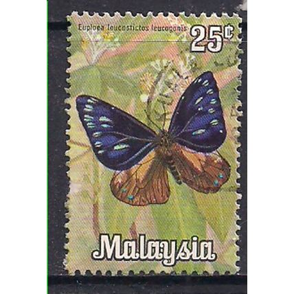 Malaysia 1970 QE2 25 cents Butterflies SG 64 used ( A860 )