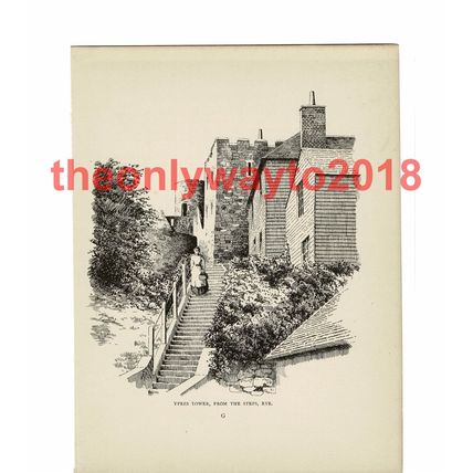 Ypres Tower from Steps, Rye, Sussex, Book Illustration (Print), 1903