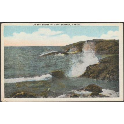 On the Shores of Lake Superior, Ontario, c.1920 - Valentine's Postcard