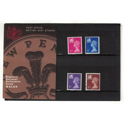 Great Britain WALES Regional Definitives 4v Pres. Pack No. 28 1971 MNH