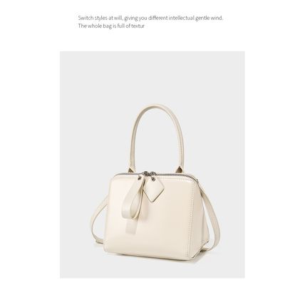 Genuine Leather Women Tote Bag Soft Handbags Vintage Shoulder Purses White