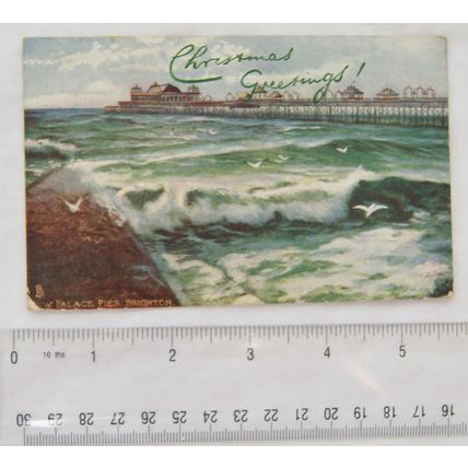 1904 postcard Palace Pier Brighton - Christmas Greetings