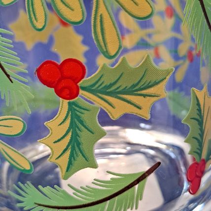 Lot 4 Royal Norfolk HOLLY BERRY Mistletoe GLASSES Christmas Tumblers 16 oz Drink