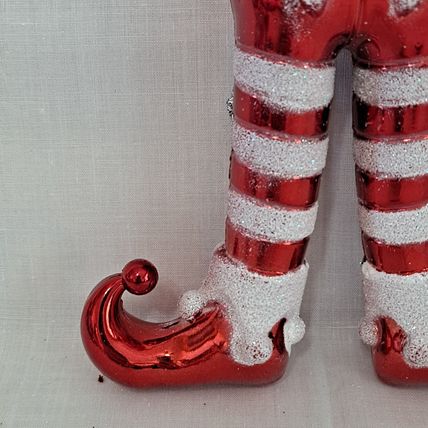 NEW Lot 6 ELF LEGS 5" Christmas ORNAMENTS Holiday Time Decor Feet Socks Shoes