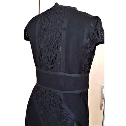 M&S Black Midi Lace Dress Size 12 UK