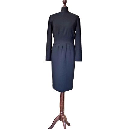Bichon by Sarah Edwards Designer Black Vintage Dress Size 10 UK