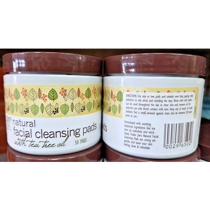 Trader Joe's SPA Natural Facial Cleansing Pads with Tea Tree Oil (2 Jars)