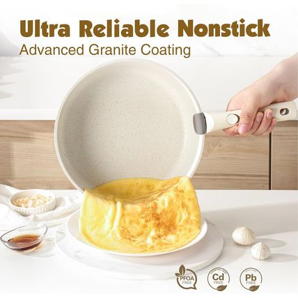 SENSARTE 24 Piece Pots and Pans Set, Nonstick Detachable Handle Cookware, Induct