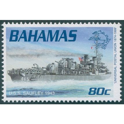 Bahamas 1999 80c USS Saufley SG1187 MNH