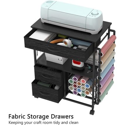 Storage Cart Compatible with Cricut Machines Stand Cutting Machine Stand with Dr