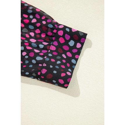 Grape Wine Polka Dot Printed Buttoned Casual Shirt