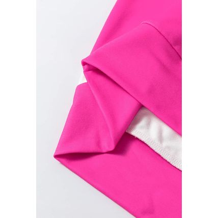 Rose Red Colorblock Striped Drop Shoulder Long Sleeve Top