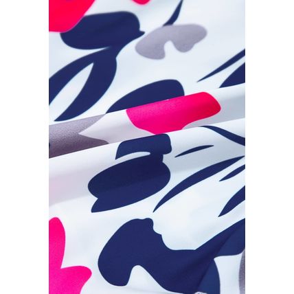 Fashion Floral Print Notched Neck Flutter Sleeve Mini Dress