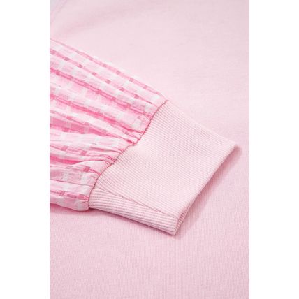 Bonbon Striped Colorblock Patchwork Raglan Pullover Top with Slits
