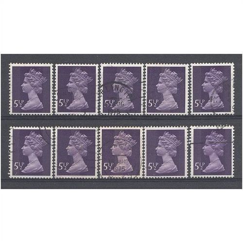 BULK STOCK.5 1/2p Violet x 10.Type Unchecked.Fine Used.nb12h