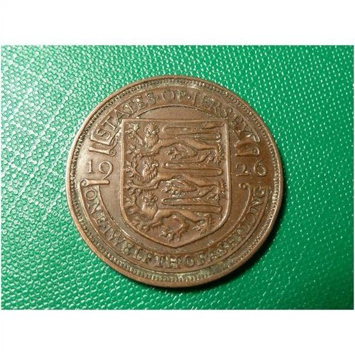 1926 1/12 of a Shilling Coin Jersey King George V UK