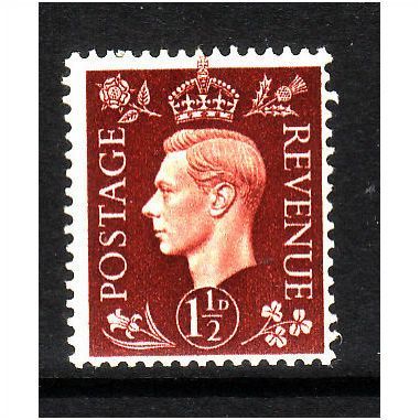 GREAT BRITAIN 1937 GEORGE VI 1 1/2d RED BROWN SG464 M / MINT