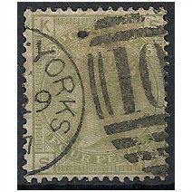 1877 SG153 4d Sage-Green Plate 15 Good/Fine Used Good Colour "SK".. .