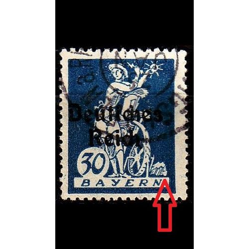 GERMANY REICH [1920] MiNr 0123 PF II ( O/used ) [02] Plattenfehler geprüft
