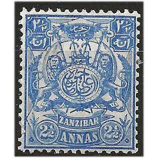 Zanzibar 1904 SG213 2 1/2a Blue Mounted Mint. ..