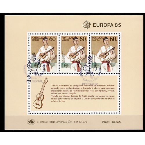 Madeira blok Europa Cept 1985 gestempeld