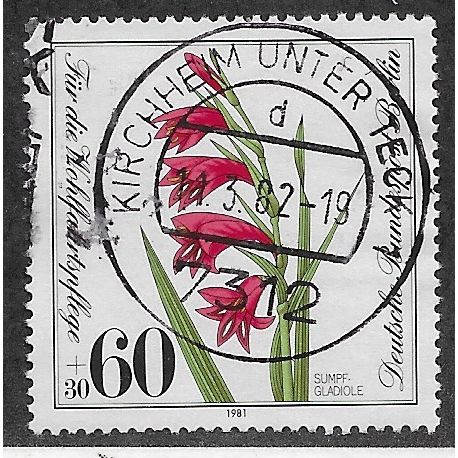 BERLIN -1981 60pf +30 'HUMANITARIAN - WILD FLOWERS' FINE USED (EBID61-690)